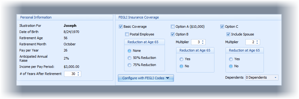 FERS/CSRS FEGLI Values